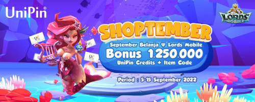 SHOPTEMBER – Belanja Diamonds Lords Mobile di Bulan September Bersama UniPin Banyak Bonusnya!